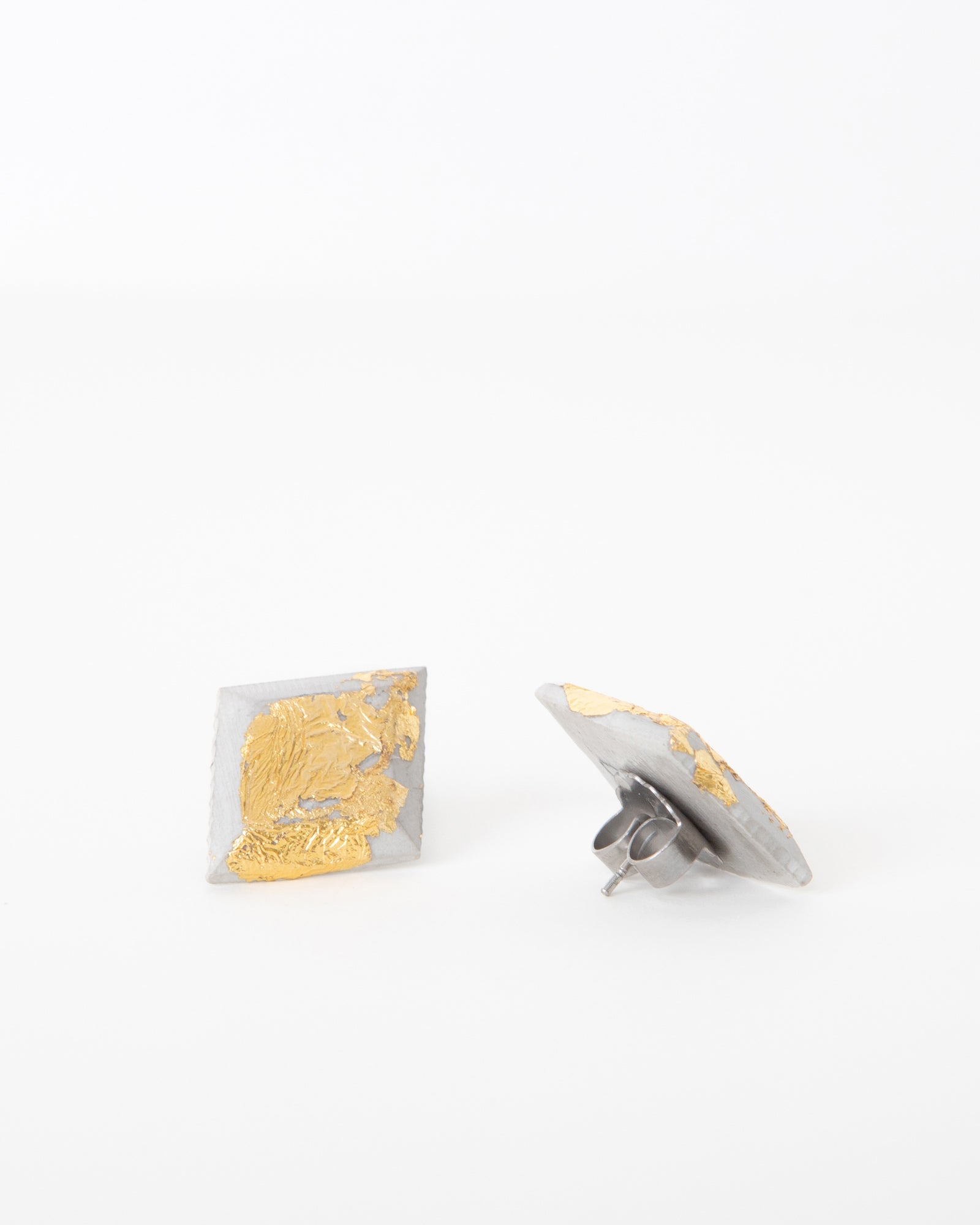 J. Cotter Faceted Concrete Diamond Earring
